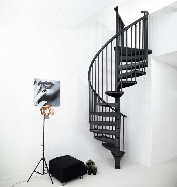 Spiral staircase DELTA Grey metallic