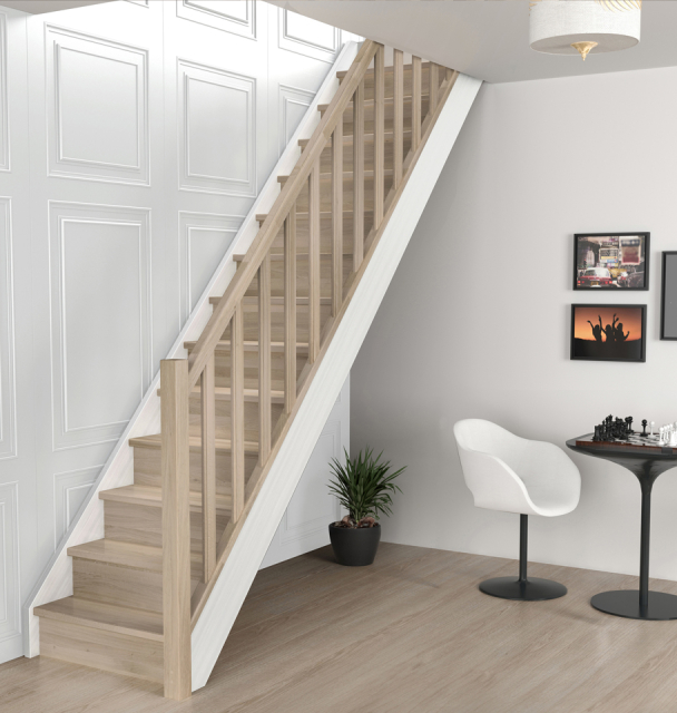 Wooden staircase HELSINKI White