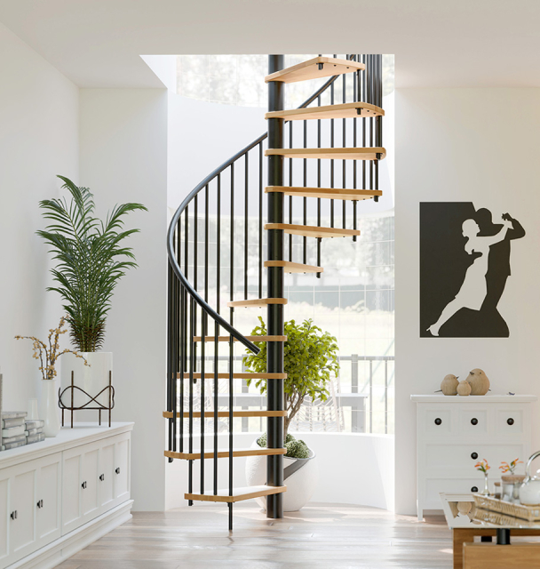 Escalera de caracol KAPPA Black, RAL 9005