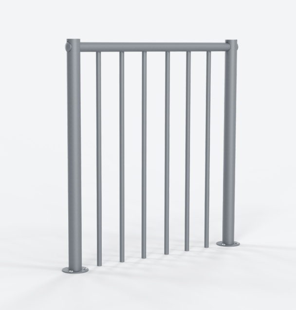 Balaustrada de planta metálica para escaleras de caracol Grey, RAL 9006