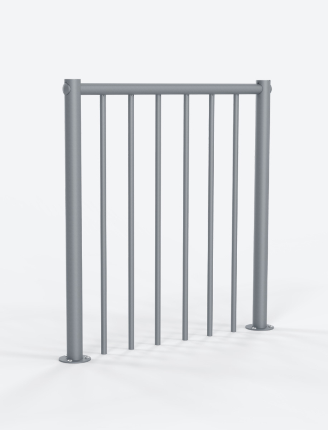 Balaustrada de planta metálica para escaleras de caracol Grey, RAL 9006