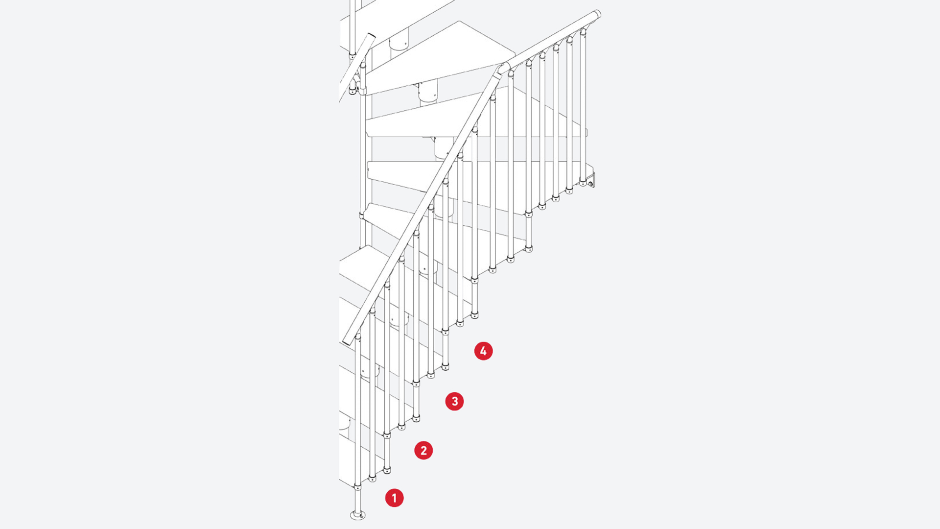 External handrail banister CLASSIC 3 Anthracite, RAL 7016
