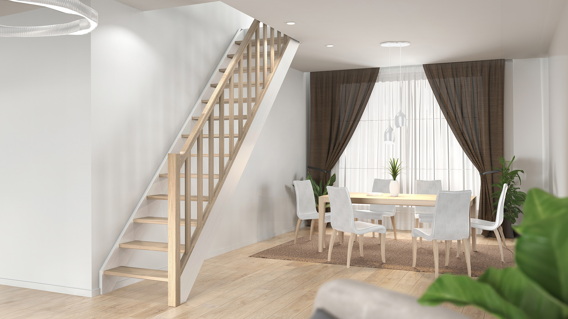Escalera de madera HELSINKI White