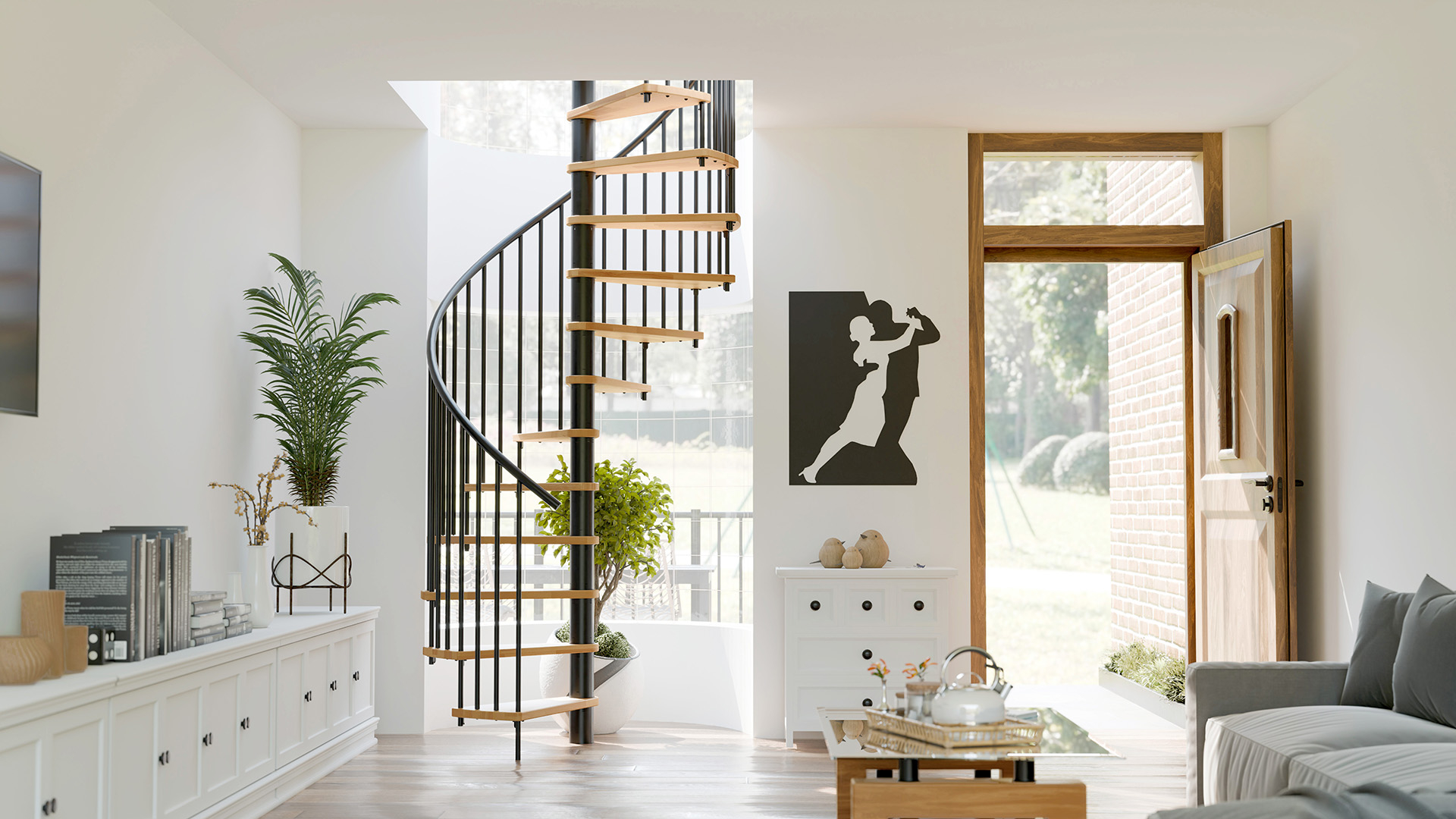 Escalera de caracol KAPPA Black, RAL 9005