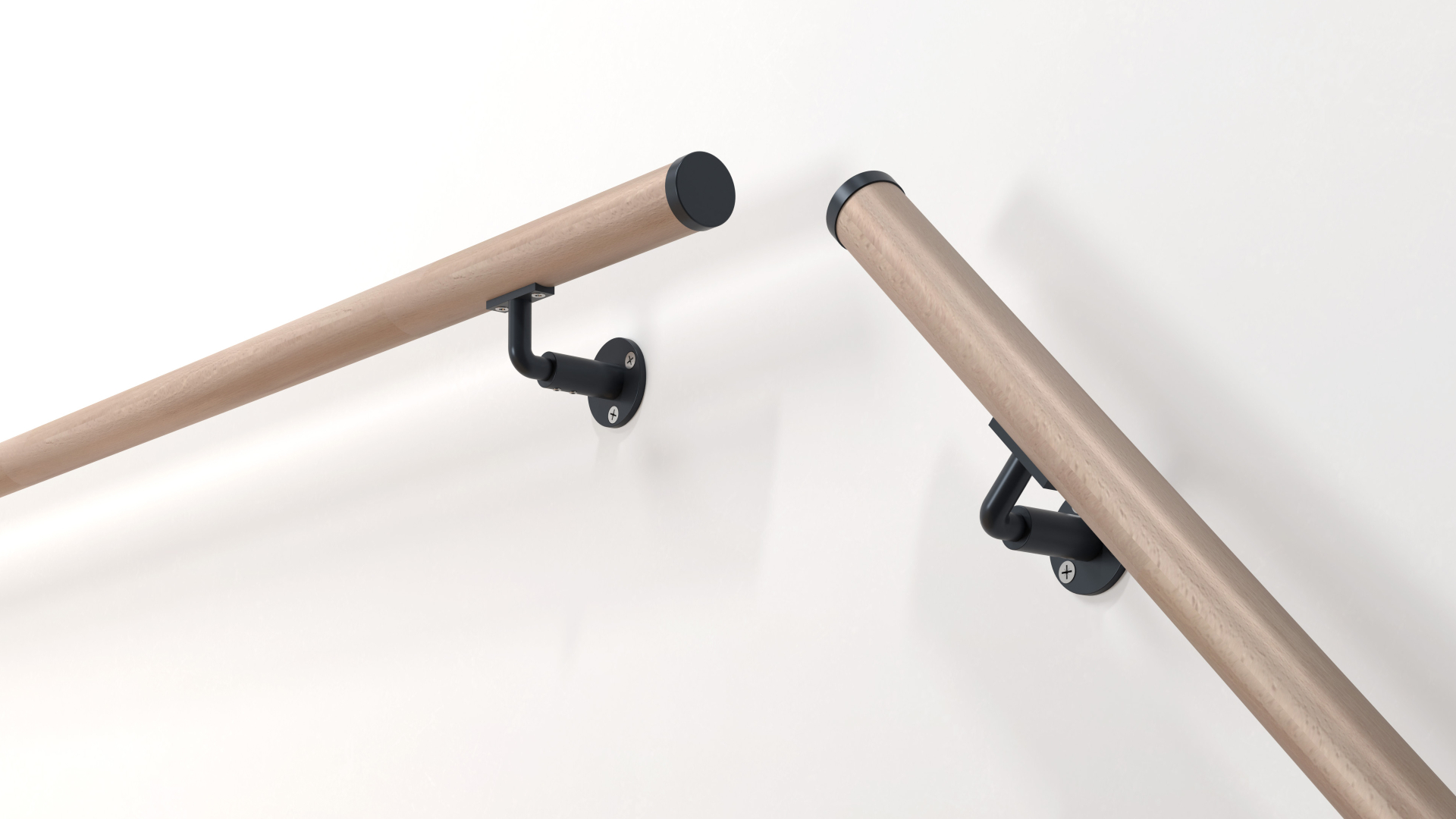 Handrail kit beech R14 & R34 | NEW RONDO brackets Anthracite, RAL 7016