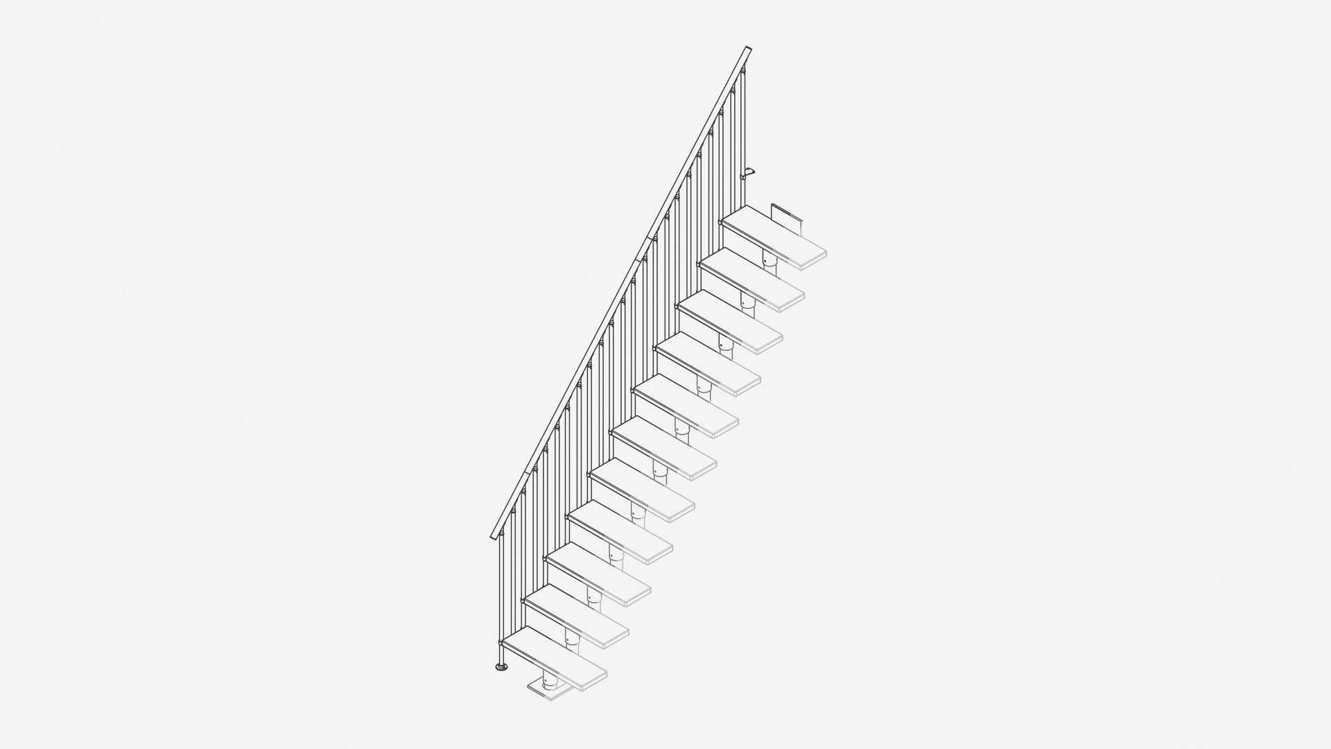 Additional staircase banister CLASSIC 3 Anthracite, RAL 7016