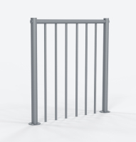 Balaustrada de planta metálica para escaleras de caracol Grey, RAL 9006