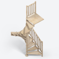 Wooden spiral staircase SQUARE WOOD spruce 
